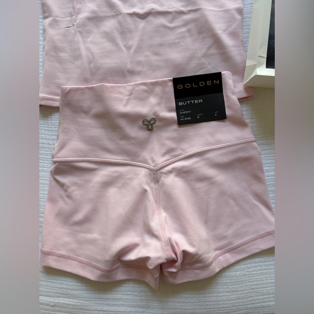 Aritzia Golden Butter Light Pink Cami and Biker Shorts NWT - Picture 5 of 7